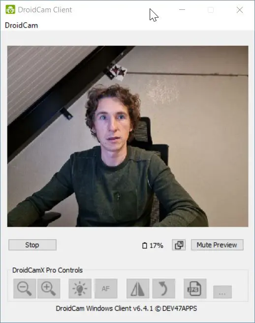 Droidcam in actie