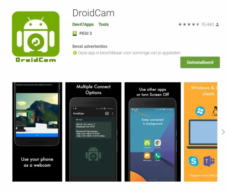 Droidcam play store
