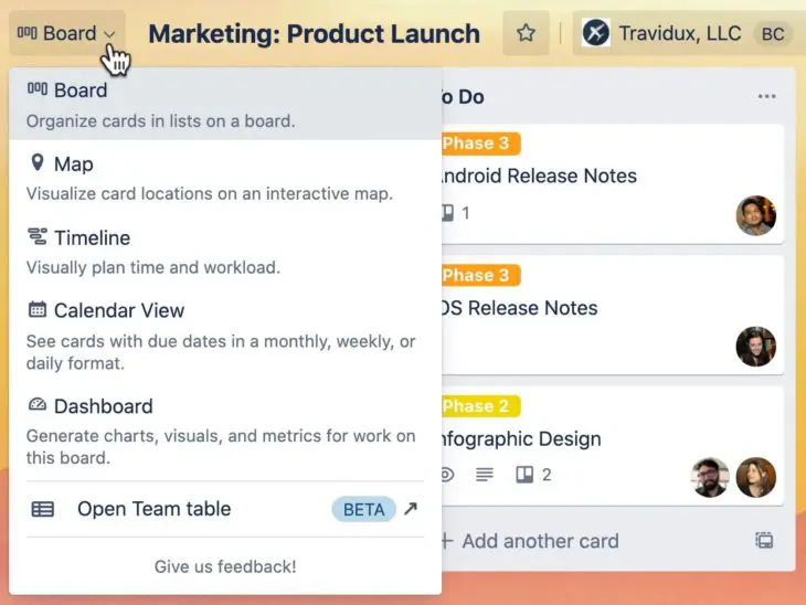 Trello views Trello views