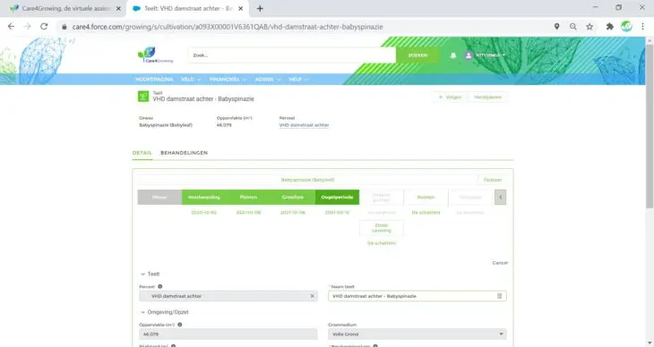 care4growing-perceel care4growing ui