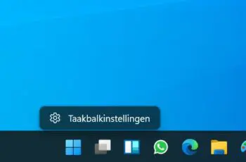 Wndows 11 taakbalk geen context
