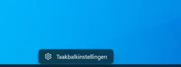 Wndows 11 taakbalk geen context