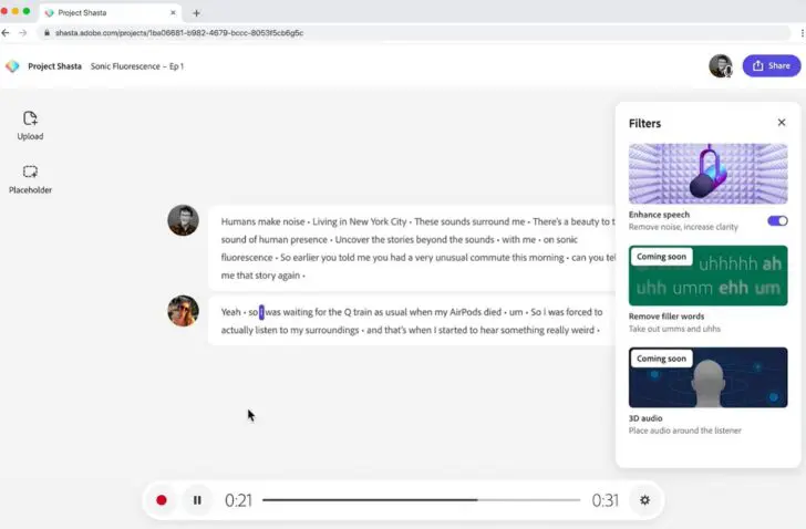 Adobe Project Shasta maakt dankzij AI elke podcastopname glashelder