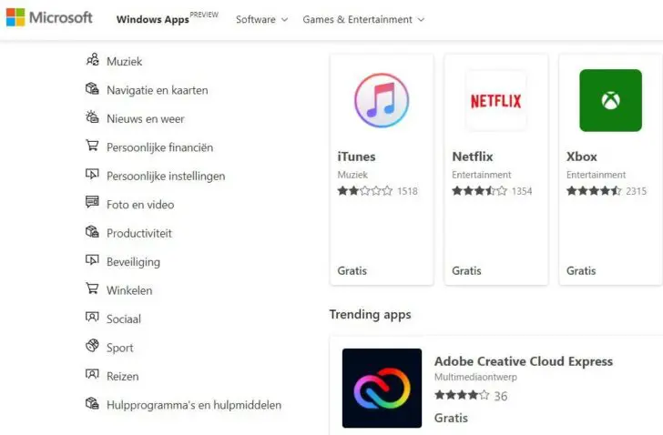 Microsoft geeft eigen appwinkel een nieuwe look