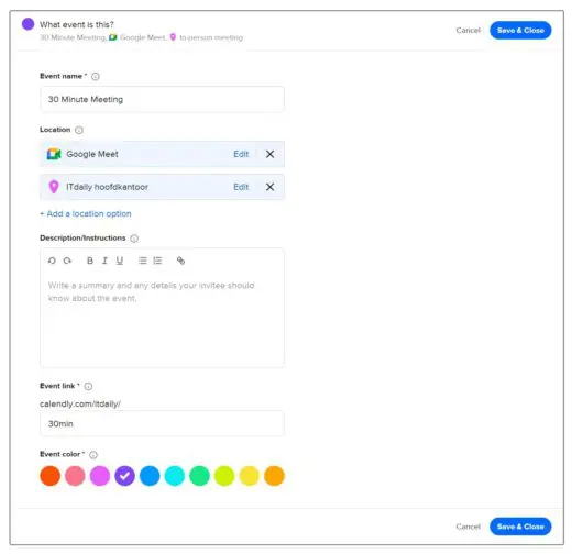Calendly stap 4