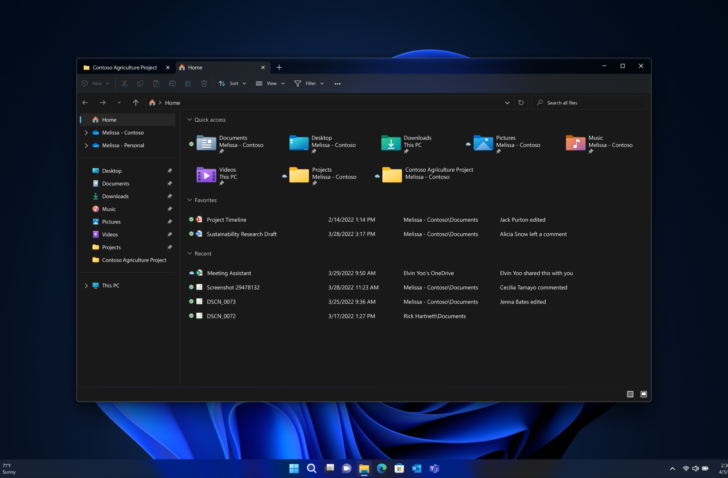Windows 11 2022 Update tabbladen Verkenner