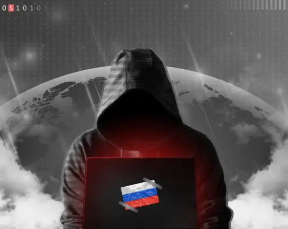 Cyber,Threat,From,Russia.,Russian,Hacker,At,The,Computer,,On