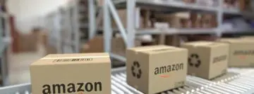 Amazon,Logo,On,Cartons,Moving,On,Conveyor.,Editorial,Looping,Animation