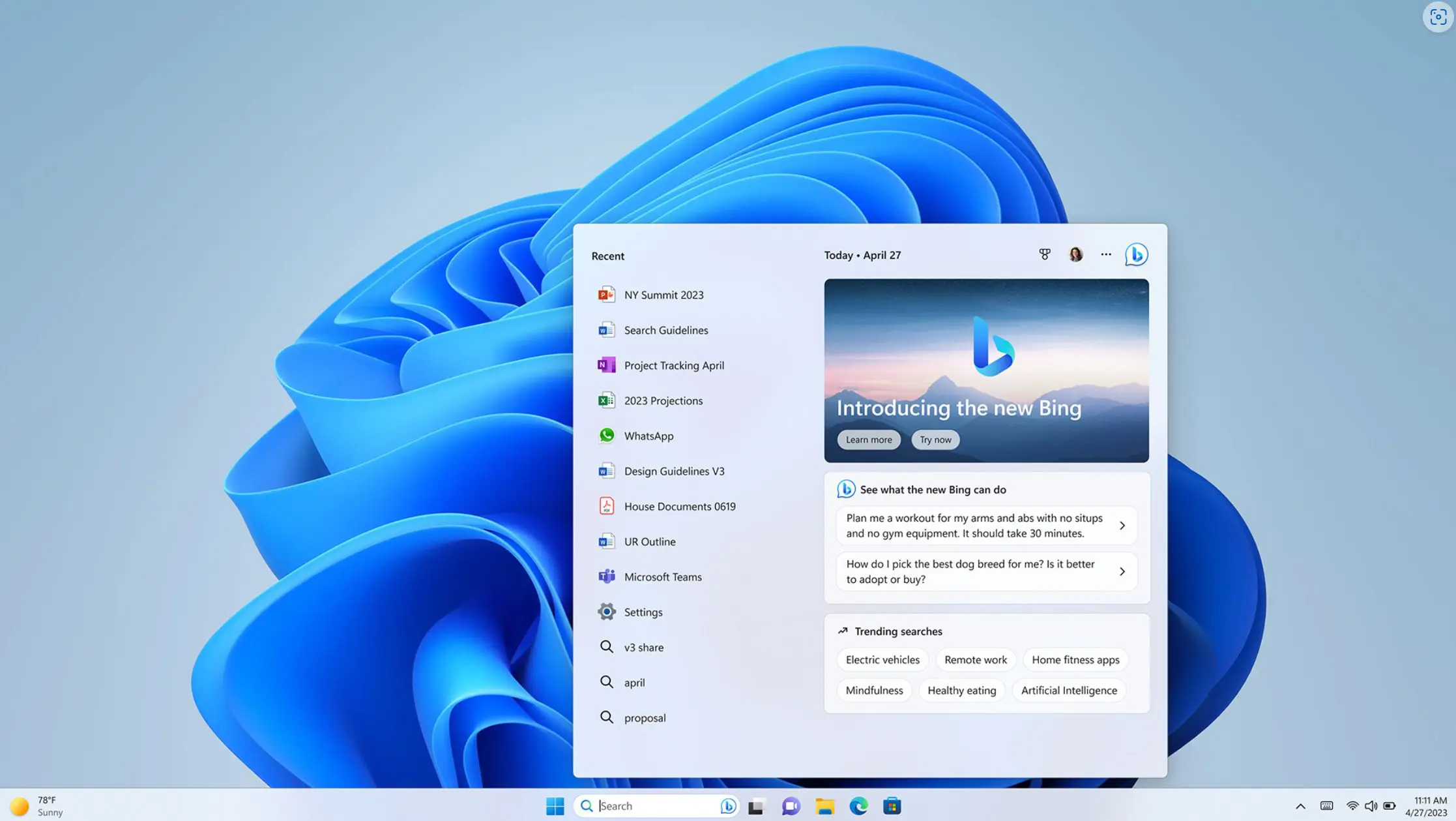 Microsoft stopt Bing Chat-AI in taakbalk Windows 11 met functie-update