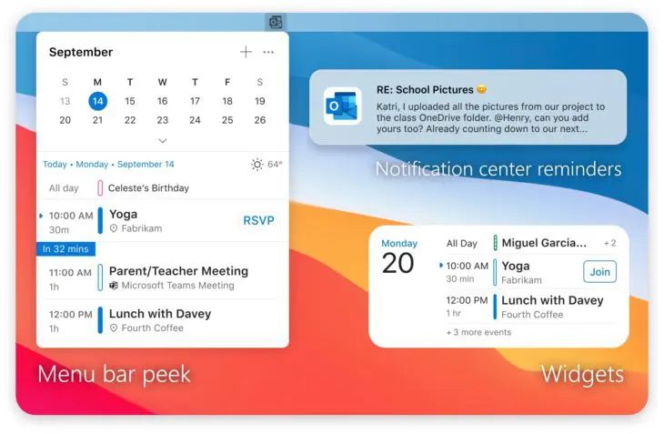 Outlook for Mac menubalk Outlook for Mac menubalk