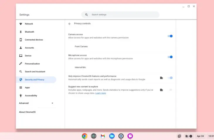 ChromeOS privacy webcam microfoon