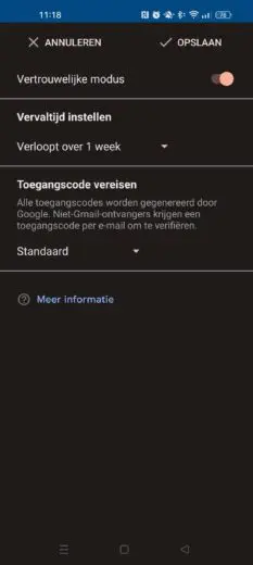 vertrouwelijke modus mobiel