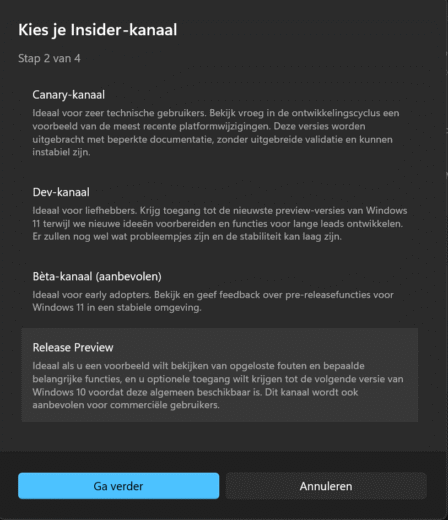 windows insider kanalen