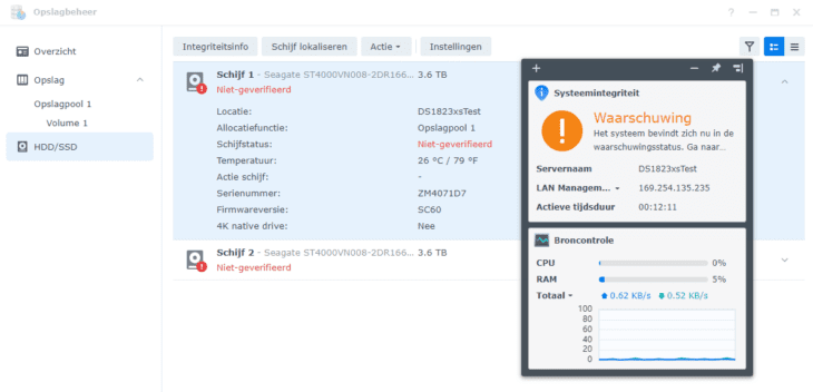 Synology-HDD-schande Synology DiskStation DS1823xs