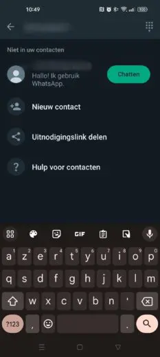 whatsapp contacten zoeken