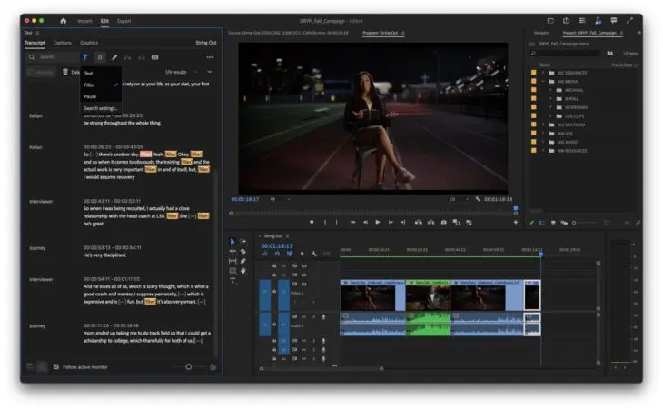 Adobe-Premiere-Pro-Text-Based-Editing-Filler-Word-Detection