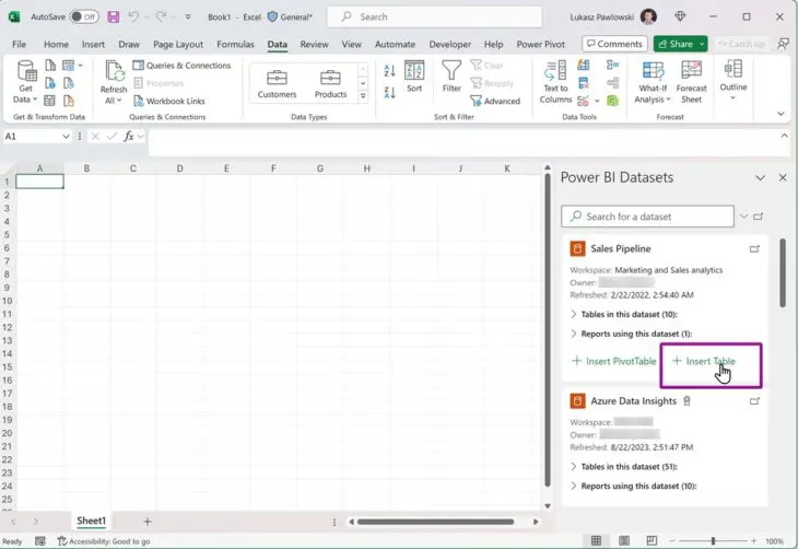 Excel-Power-BI-tabel Excel Power BI-tabel