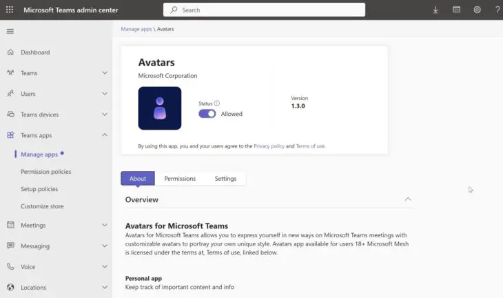Teams-avatars-scherm-admin