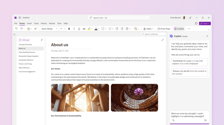 Microsoft Copilot For OneNote Chat