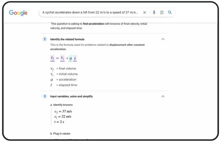 Google-Search-Lens-wiskundige-problemen-vraagstuk