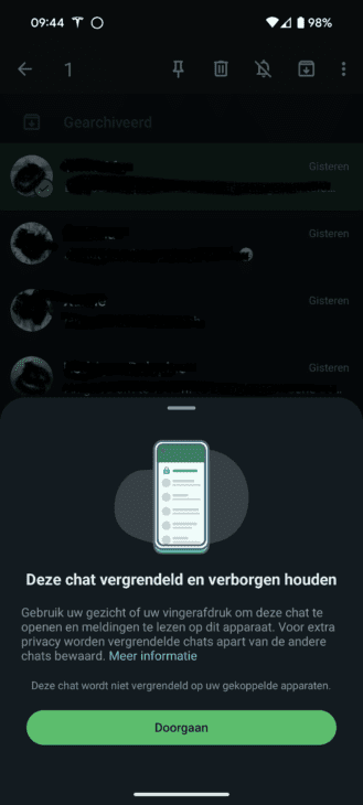 WhatsApp vergrendeling kluis – stap 1-1
