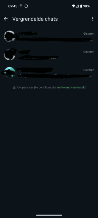 WhatsApp vergrendeling kluis – stap 2-2