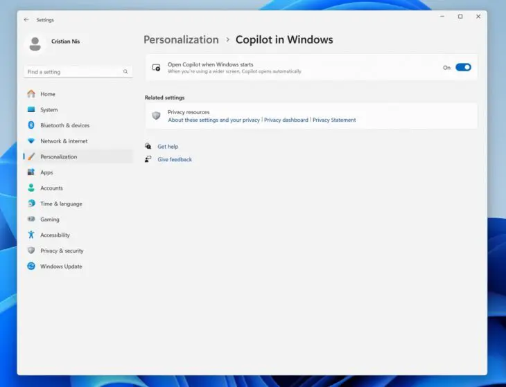copilot copilot windows instellingen