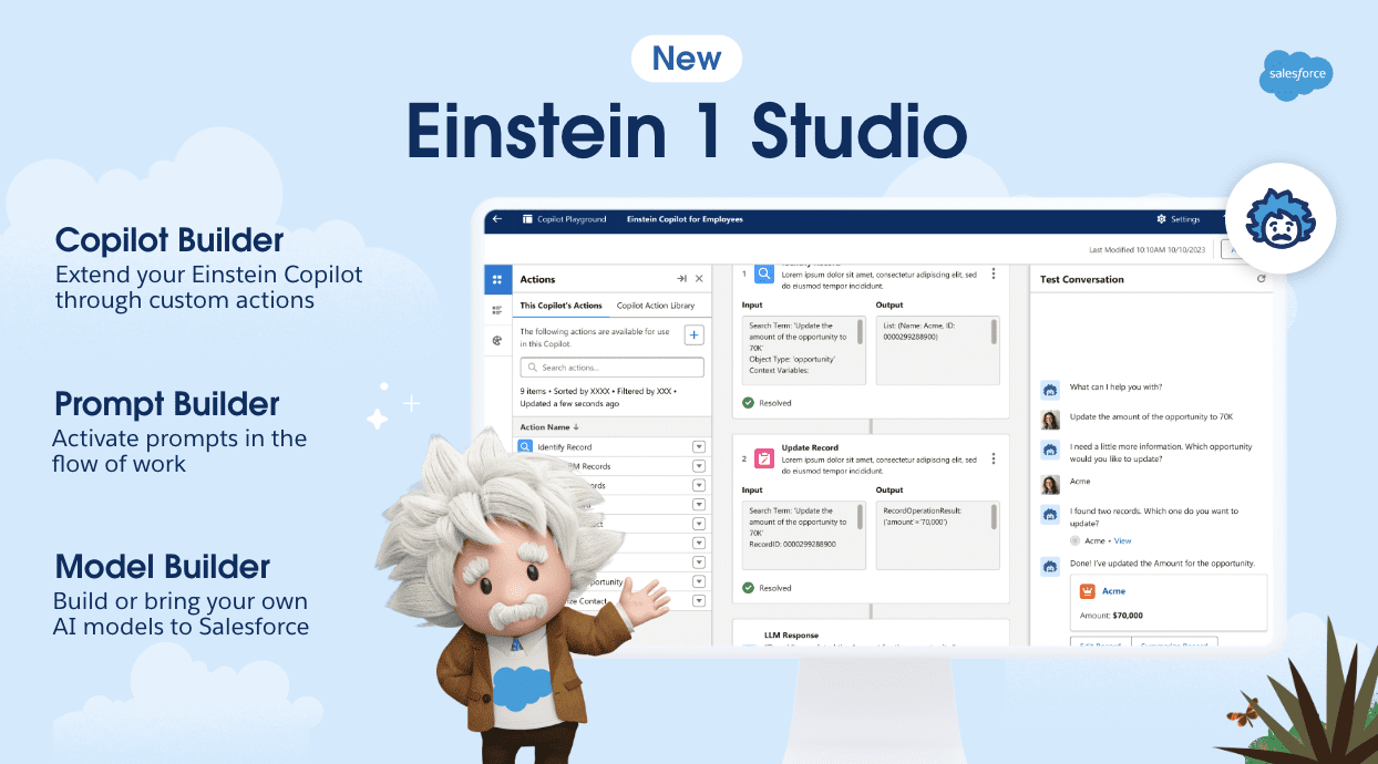 Salesforce lanceert Einstein 1 Studio: AI in al je apps