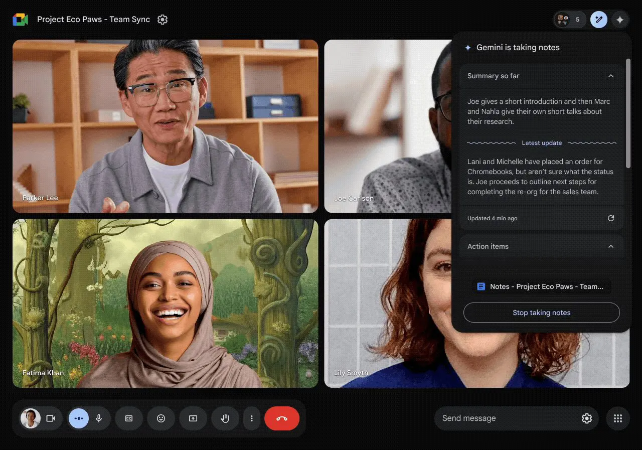 Google Meet neemt vanaf nu notities voor jou