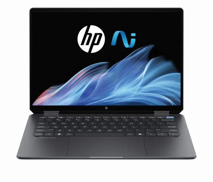 HP OmniBook_Ultra Flip_14_Eclipse Gray_Front_AI Helix Logo