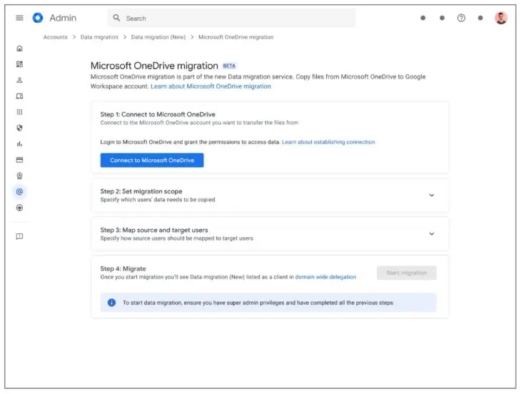 microsoft onedrive migratie google workspace