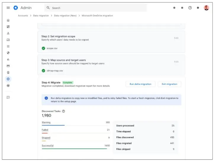 microsoft onedrive migratie google workspace