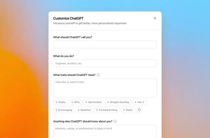 ChatGPT wijzigt spreektoon op basis van aangepaste instructies