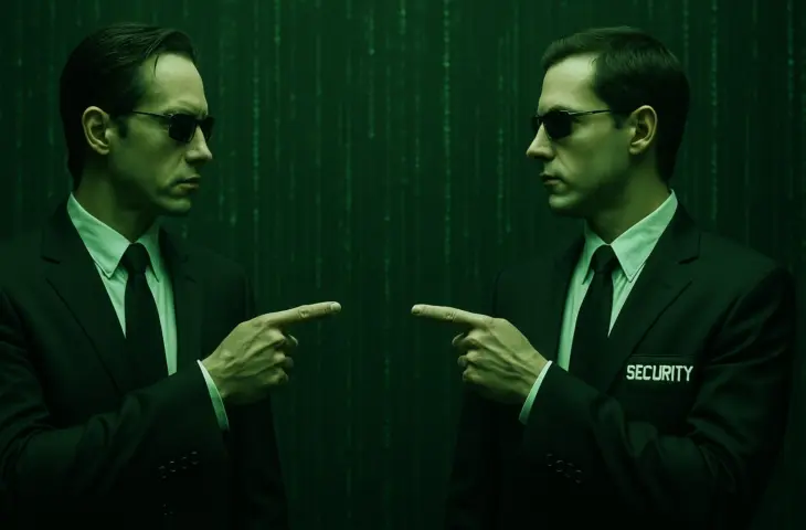 agent pointing at agent