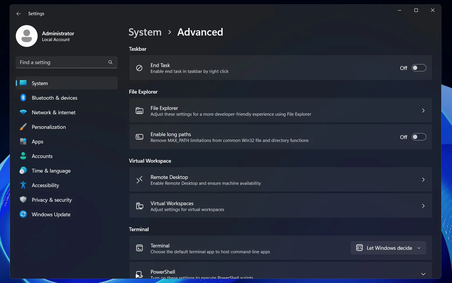 windows-11-geanvanceerde-instellingen
