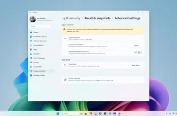 Microsoft test exportfunctie in Recall uit