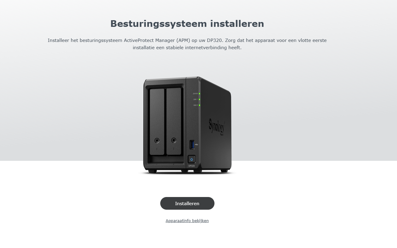 Synology DP320 installatie