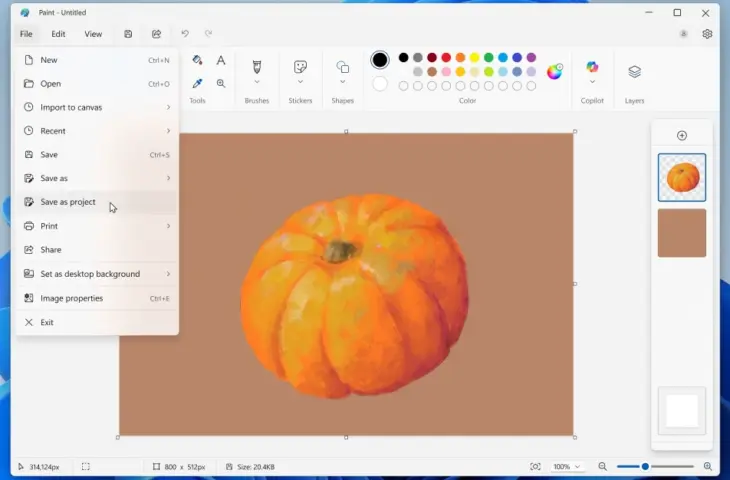 Microsoft implementeert Photoshop-achtige projecten in Paint