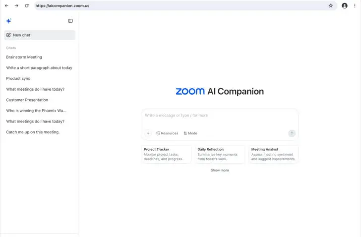 zoom ai companion