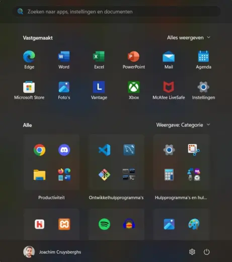 25H2 Startmenu
