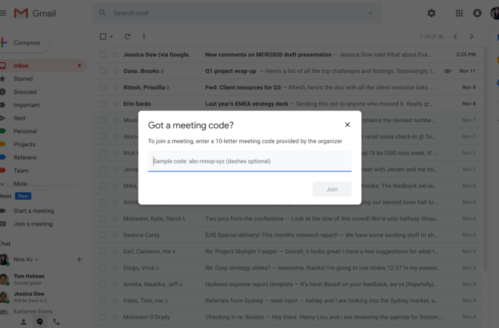 Meet in Gmail