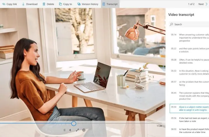 Microsoft 365 OneDrive SharePoint AI transcriptie