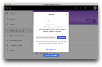 Microsoft To-do List Sharing