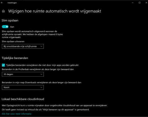 Storage Sense Windows 10