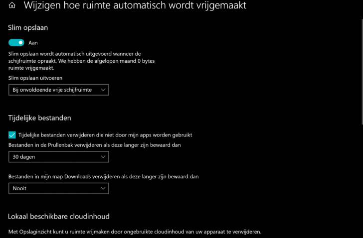 Storage Sense Windows 10