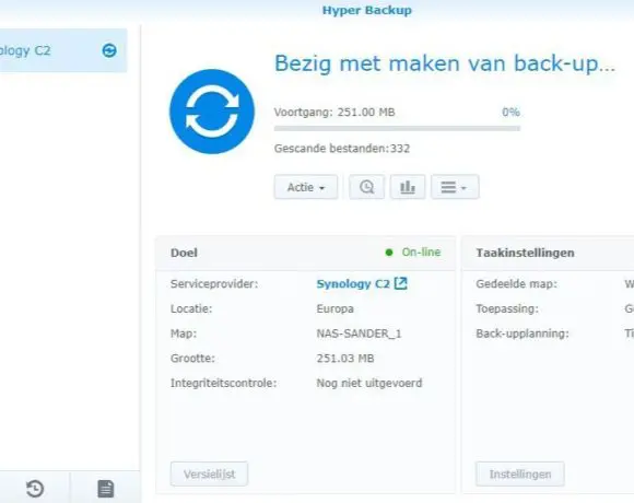 Synology C2 Backup: back-up je NAS in de Synology-cloud