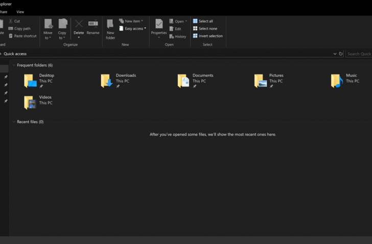 donker thema Windows Verkenner