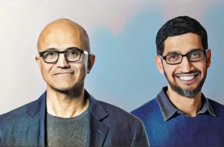 Satya Nadella en Sundar Pichai