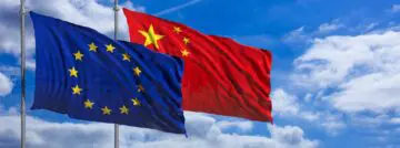 Europese en Chinese vlag
