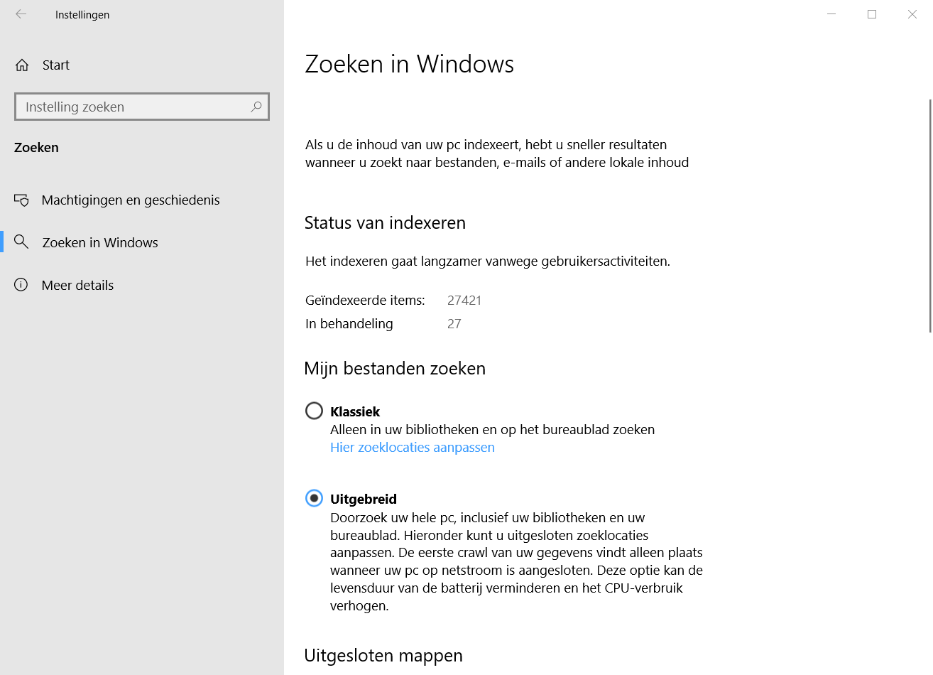 Zoeken in Windows uitgebreid